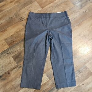 ANN TAYLOR FACTORY BLUE/GRAY CROPPED PANTS